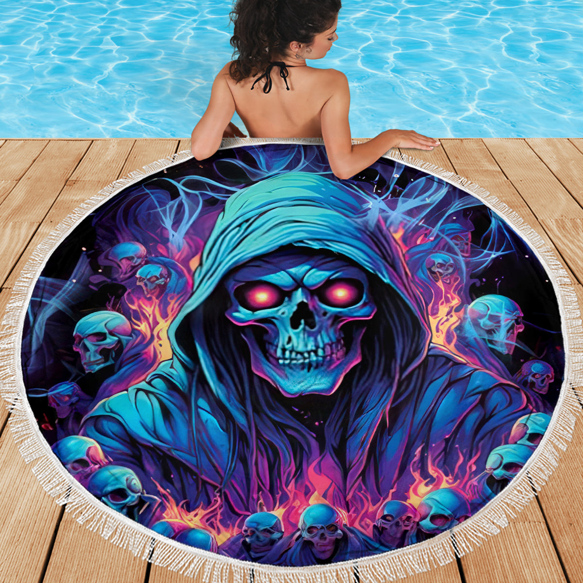 Reaper Skull Beach Blanket When I Was Born The Devil Said Oh Shit Competition - Wonder Print Shop