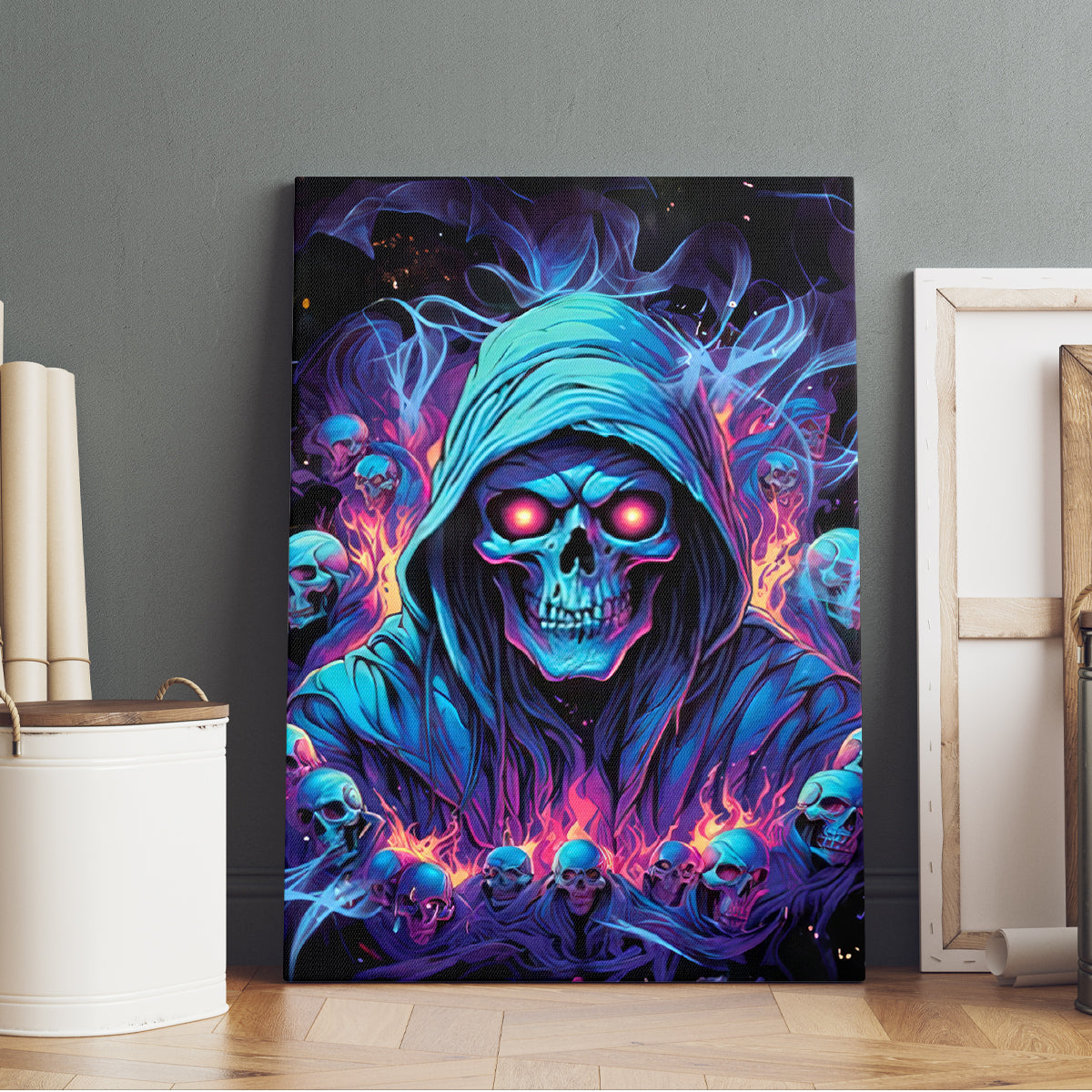 Reaper Skull Canvas Wall Art When I Was Born The Devil Said Oh Shit Competition - Wonder Print Shop