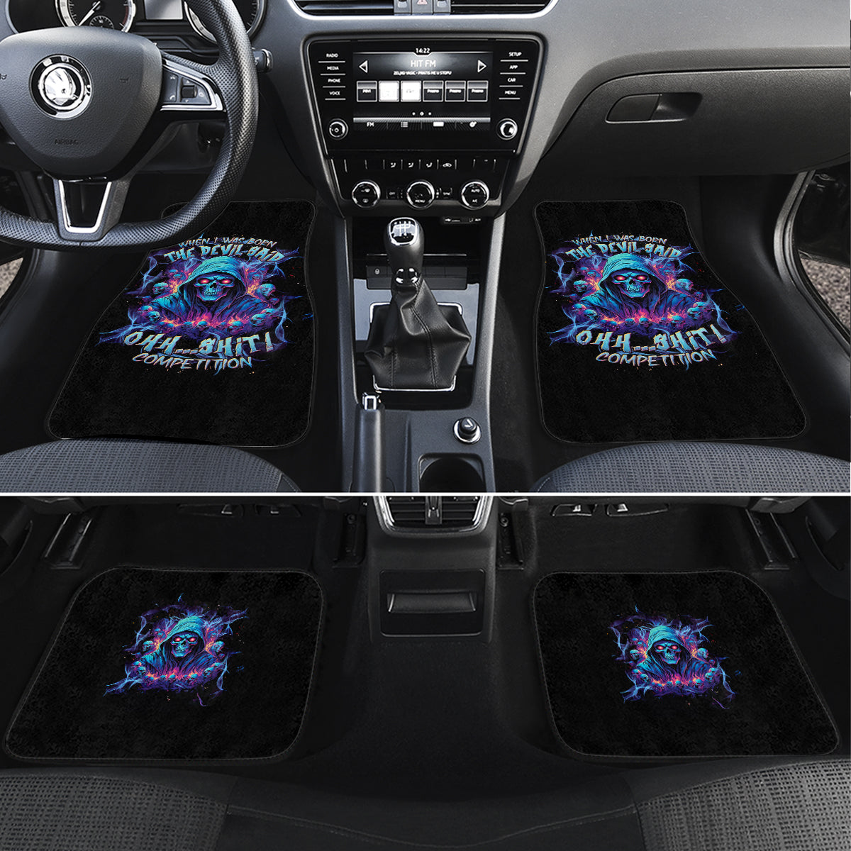 Reaper Skull Car Mats When I Was Born The Devil Said Oh Shit Competition - Wonder Print Shop