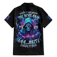 Reaper Skull Family Matching Mermaid Dress and Hawaiian Shirt When I Was Born The Devil Said Oh Shit Competition - Wonder Print Shop