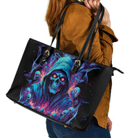 Reaper Skull Leather Tote Bag When I Was Born The Devil Said Oh Shit Competition - Wonder Print Shop