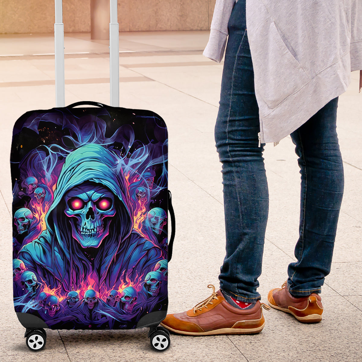 Reaper Skull Luggage Cover When I Was Born The Devil Said Oh Shit Competition - Wonder Print Shop