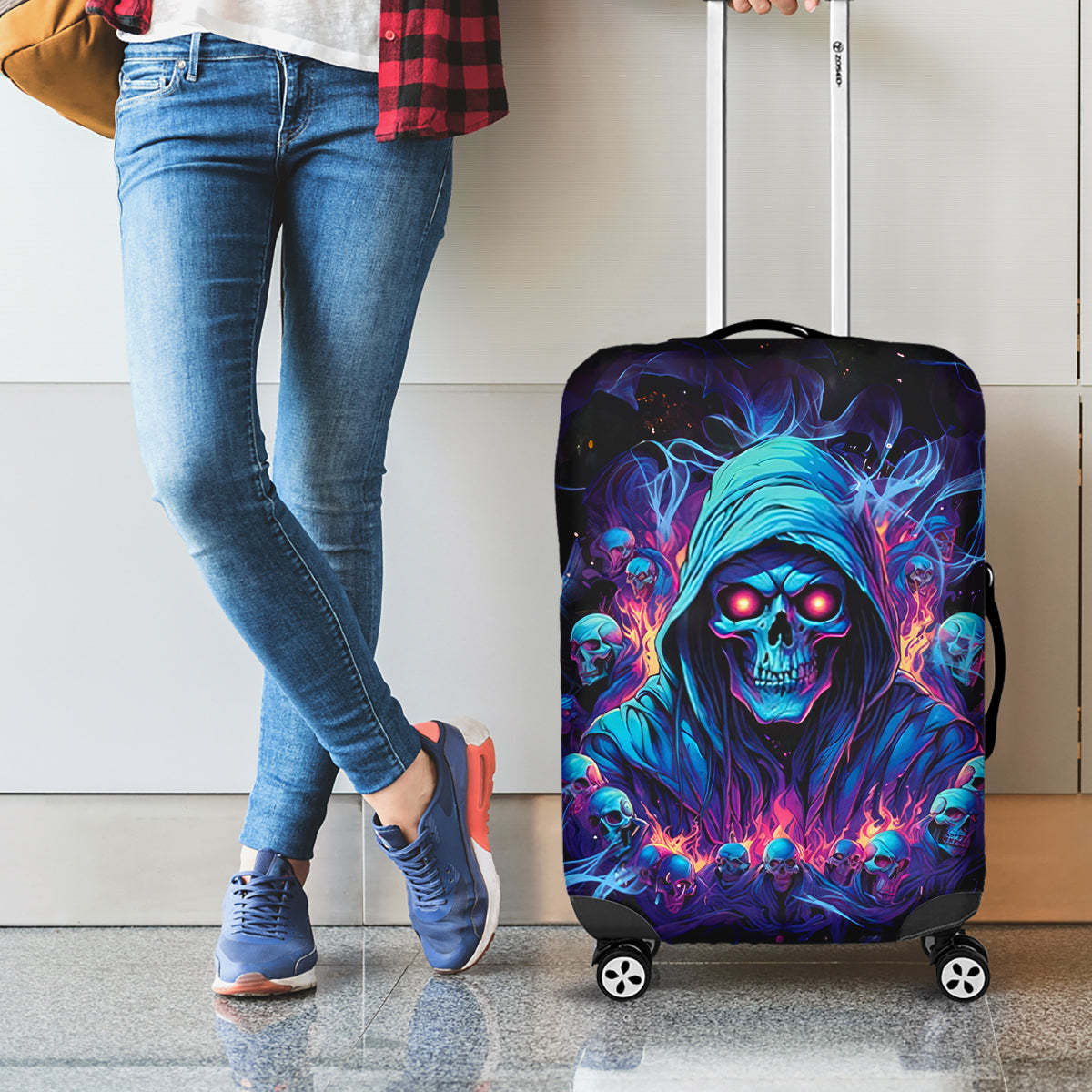Reaper Skull Luggage Cover When I Was Born The Devil Said Oh Shit Competition - Wonder Print Shop