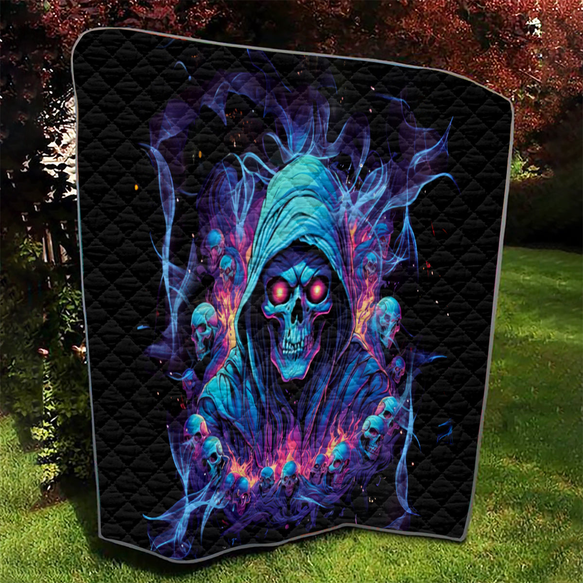 Reaper Skull Quilt When I Was Born The Devil Said Oh Shit Competition - Wonder Print Shop