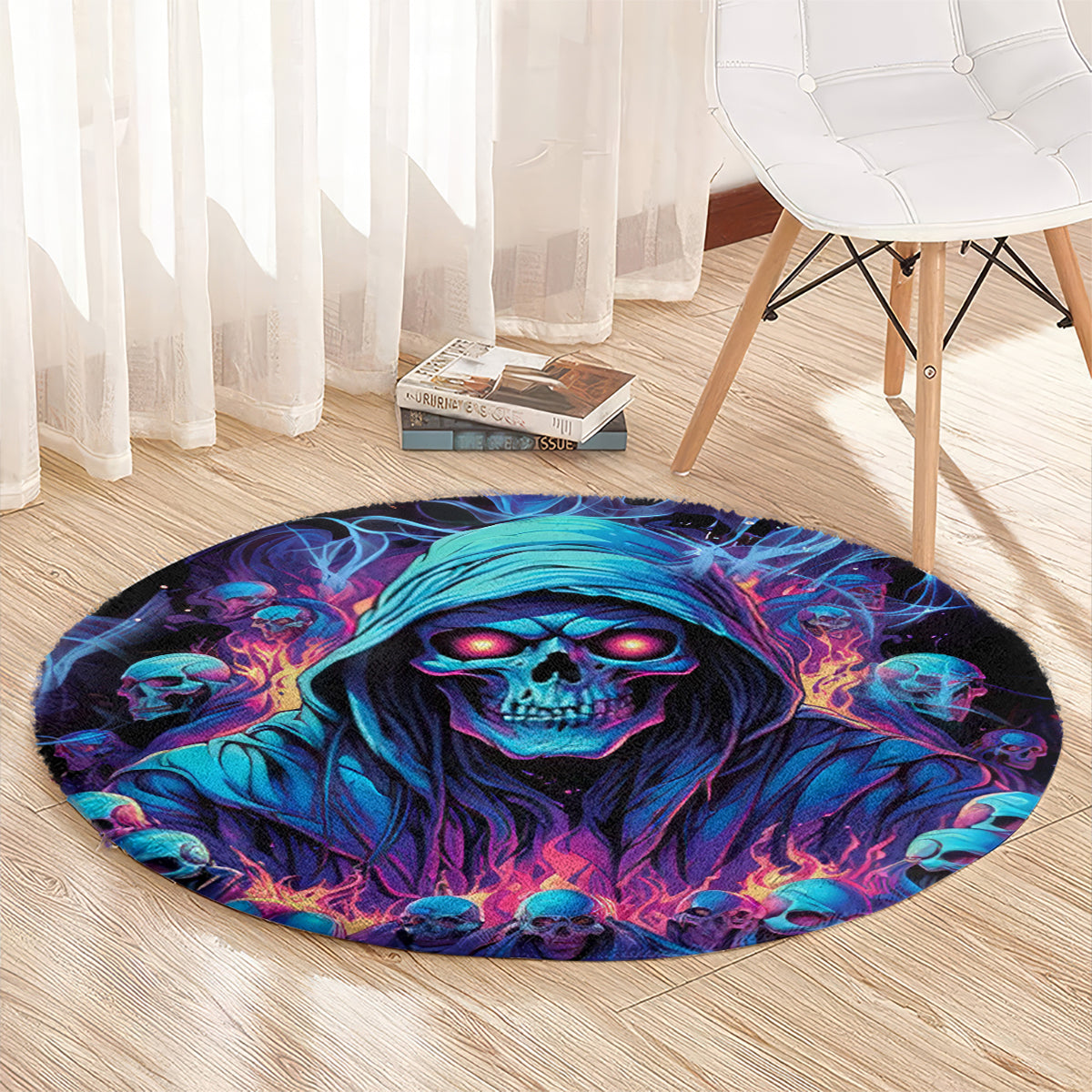 Reaper Skull Round Carpet When I Was Born The Devil Said Oh Shit Competition
