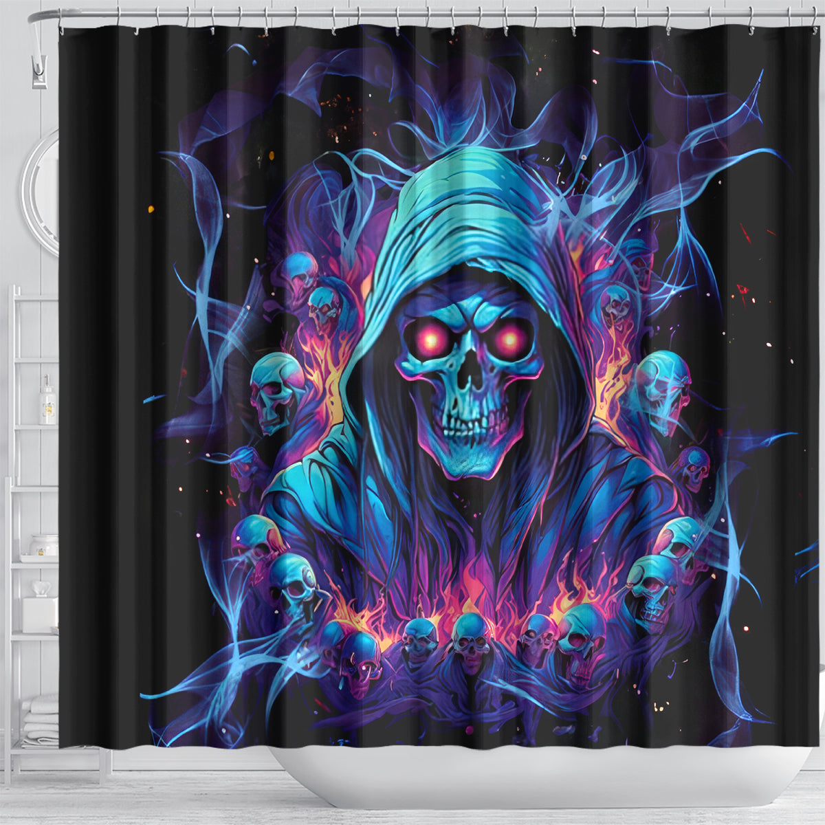Reaper Skull Shower Curtain When I Was Born The Devil Said Oh Shit Competition