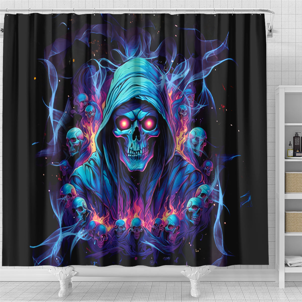 Reaper Skull Shower Curtain When I Was Born The Devil Said Oh Shit Competition