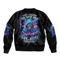 Reaper Skull Sleeve Zip Bomber Jacket When I Was Born The Devil Said Oh Shit Competition - Wonder Print Shop