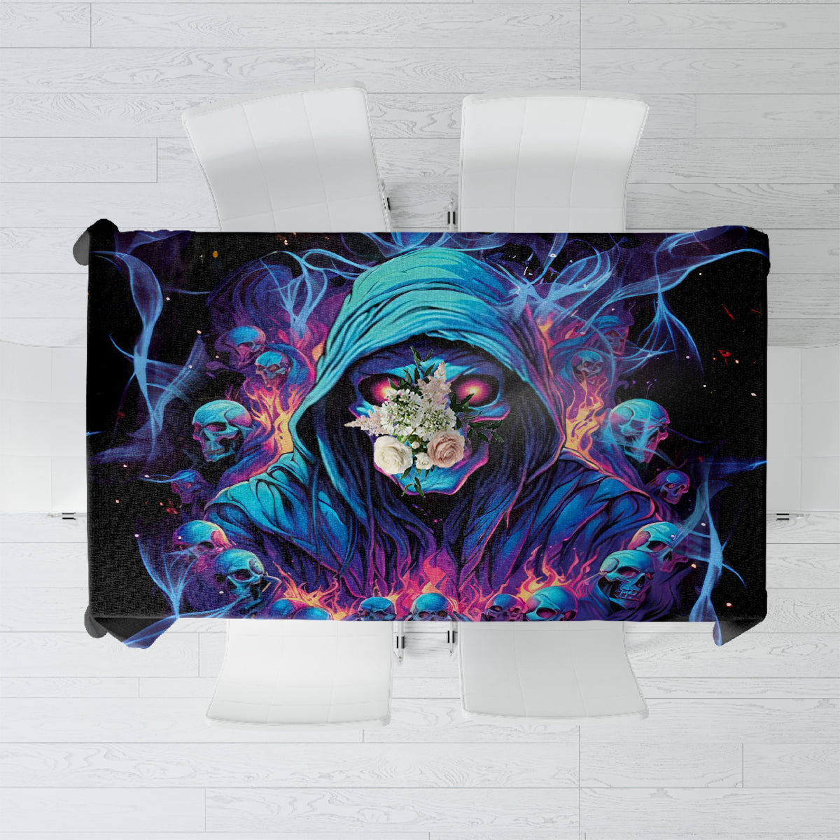 Reaper Skull Tablecloth When I Was Born The Devil Said Oh Shit Competition - Wonder Print Shop
