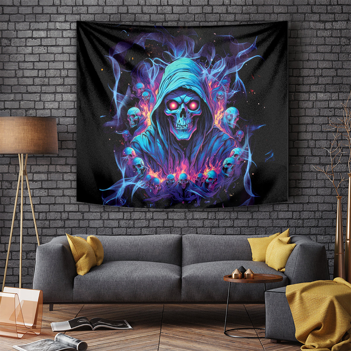 Reaper Skull Tapestry When I Was Born The Devil Said Oh Shit Competition - Wonder Print Shop