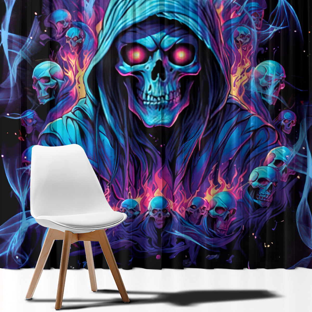 Reaper Skull Window Curtain When I Was Born The Devil Said Oh Shit Competition - Wonder Print Shop