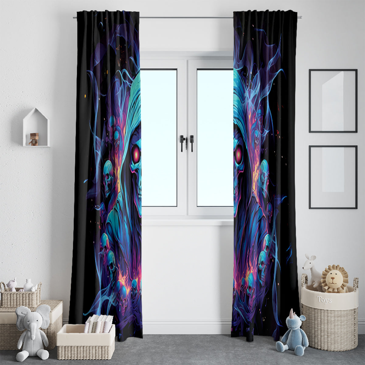 Reaper Skull Window Curtain When I Was Born The Devil Said Oh Shit Competition - Wonder Print Shop