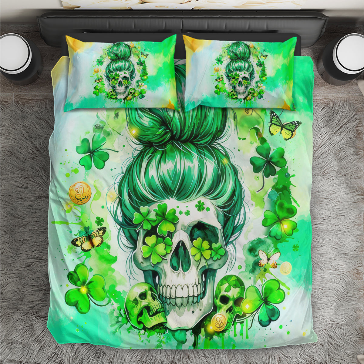 Irish Skull Bedding Set Oho Lucky Mama - Wonder Print Shop