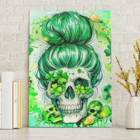 Irish Skull Canvas Wall Art Oho Lucky Mama - Wonder Print Shop
