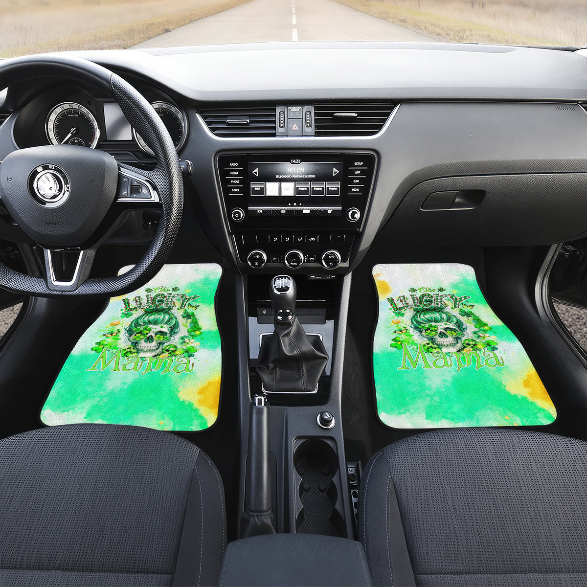 Irish Skull Car Mats Oho Lucky Mama - Wonder Print Shop