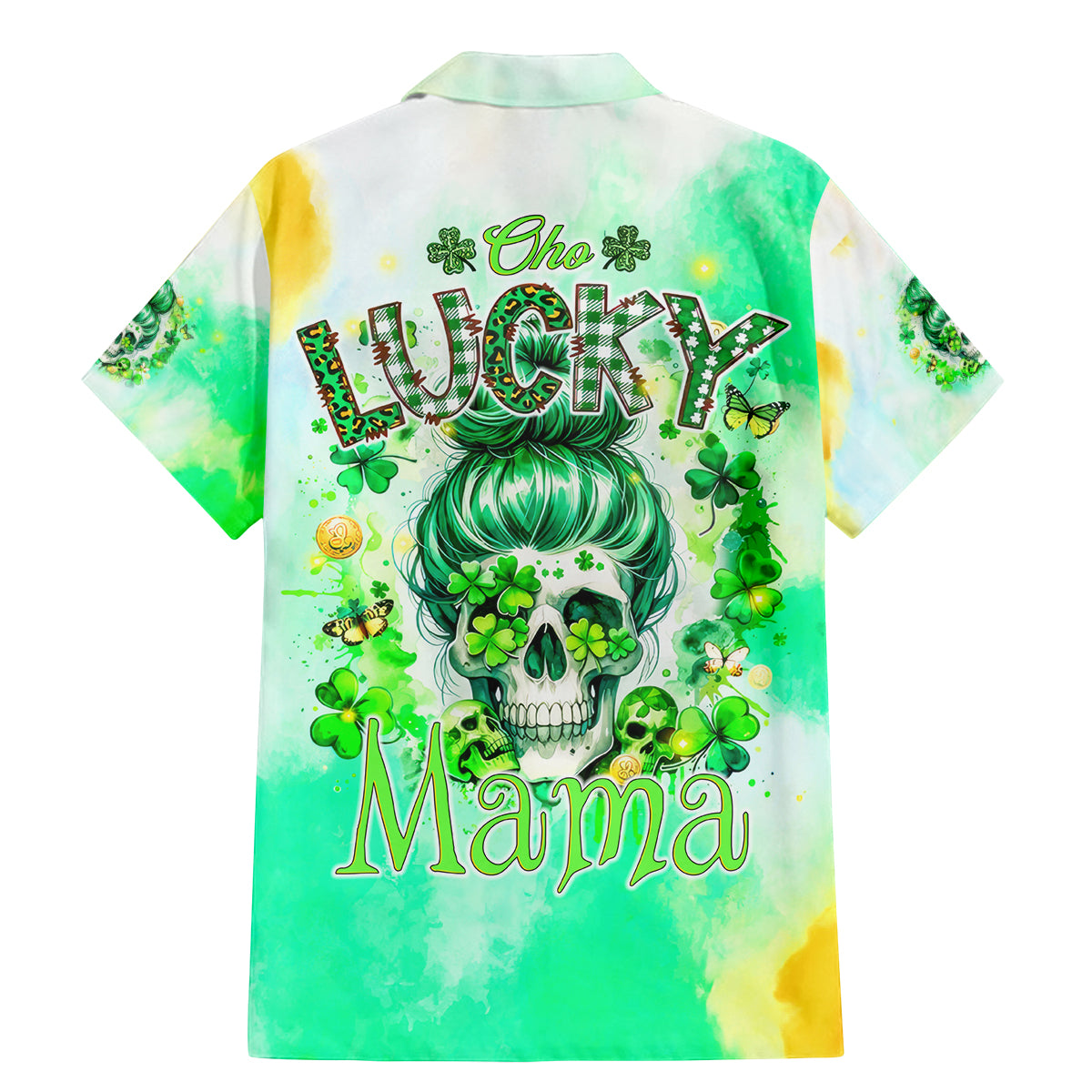 Irish Skull Family Matching Mermaid Dress and Hawaiian Shirt Oho Lucky Mama - Wonder Print Shop