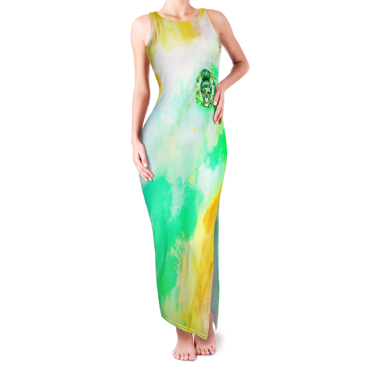 Irish Skull Family Matching Tank Maxi Dress and Hawaiian Shirt Oho Lucky Mama - Wonder Print Shop