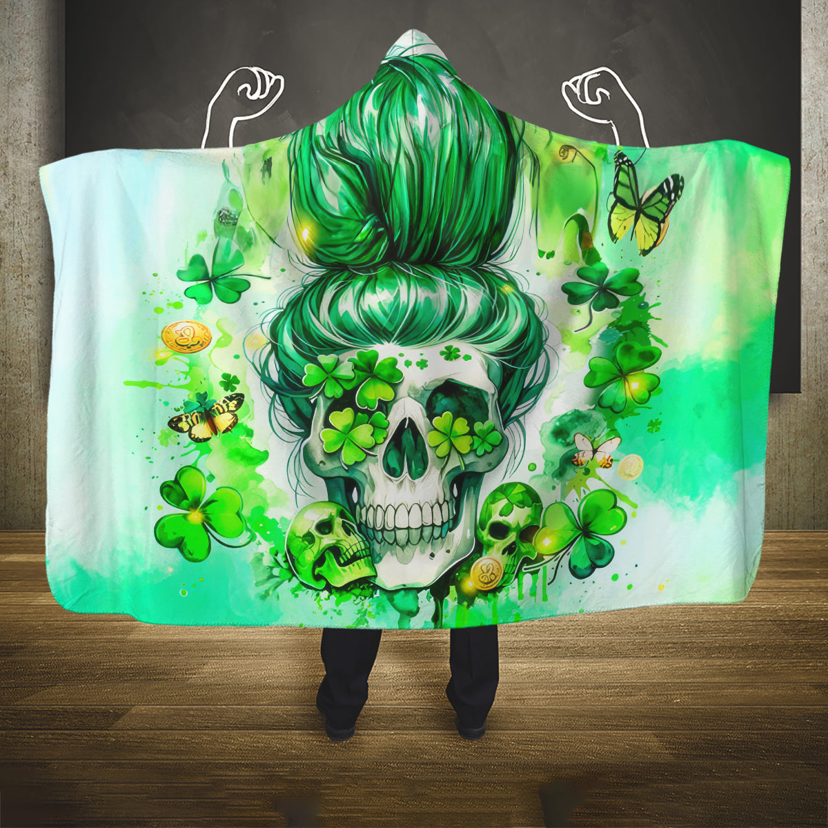Irish Skull Hooded Blanket Oho Lucky Mama