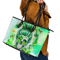Irish Skull Leather Tote Bag Oho Lucky Mama - Wonder Print Shop