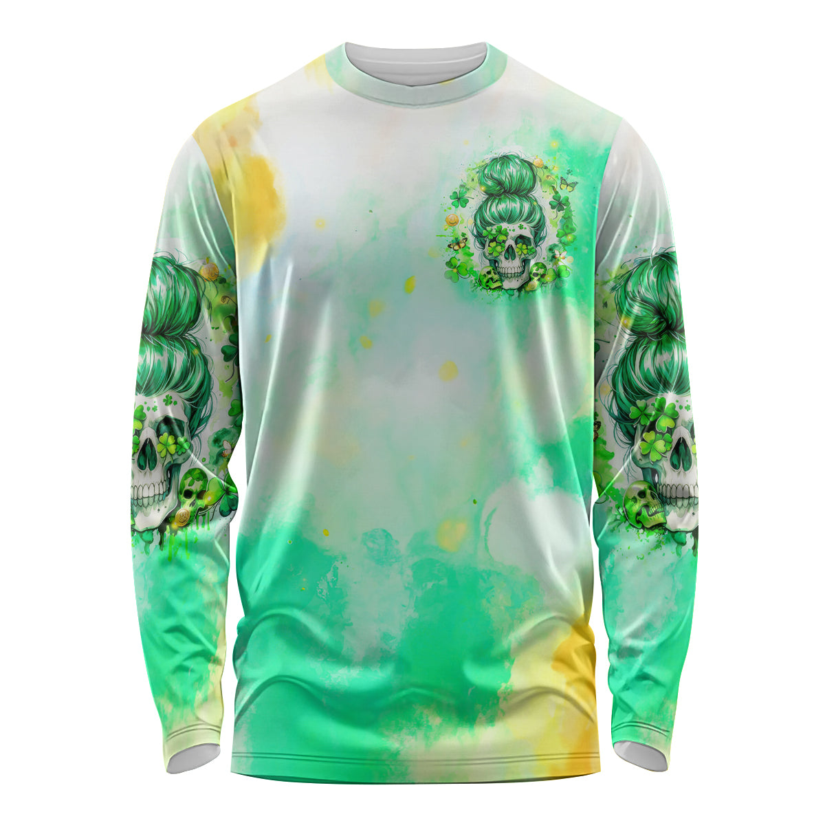 Irish Skull Long Sleeve Shirt Oho Lucky Mama - Wonder Print Shop