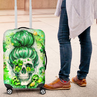 Irish Skull Luggage Cover Oho Lucky Mama - Wonder Print Shop