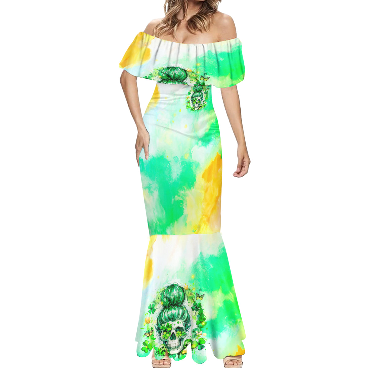 Irish Skull Mermaid Dress Oho Lucky Mama - Wonder Print Shop