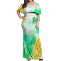 Irish Skull Off Shoulder Maxi Dress Oho Lucky Mama - Wonder Print Shop