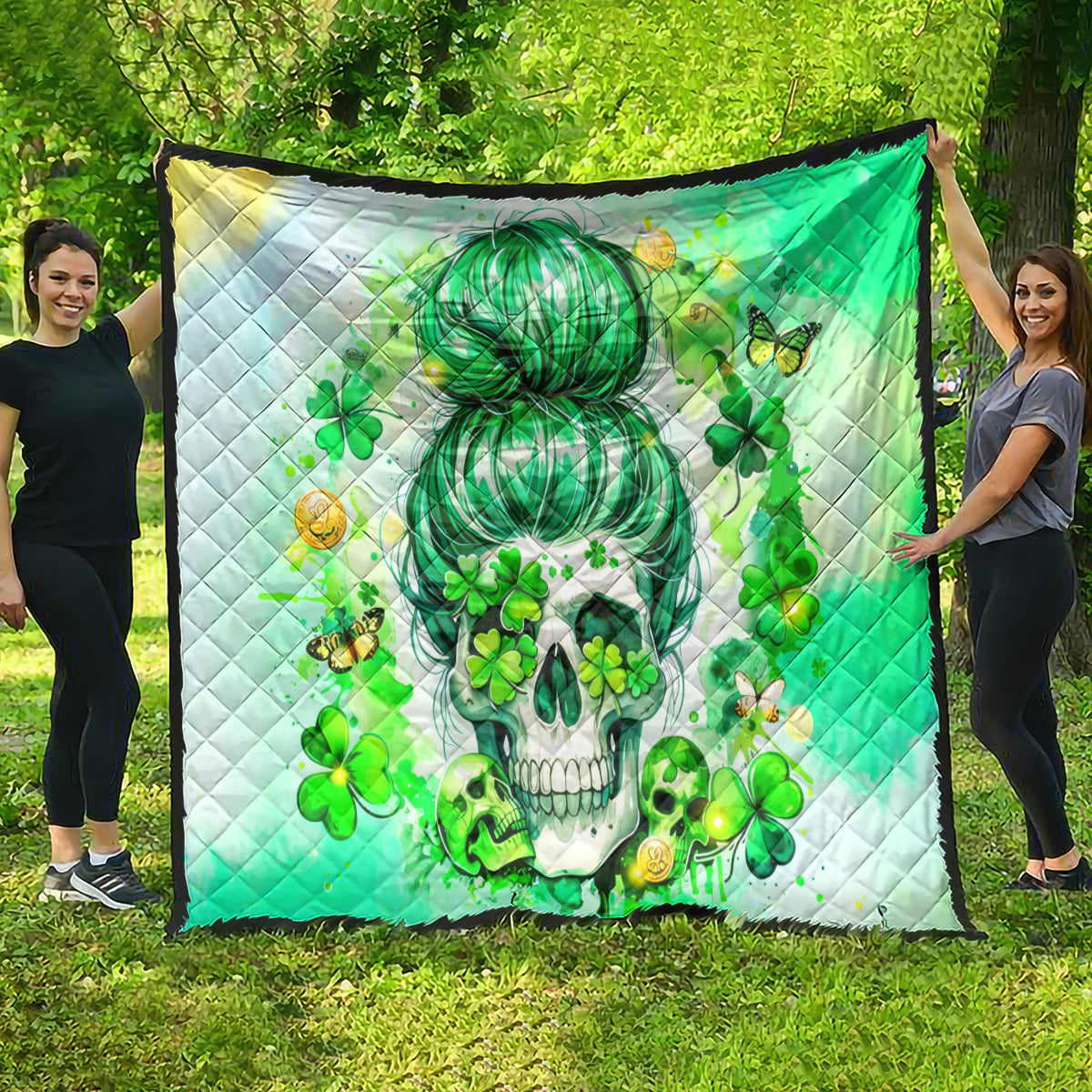 Irish Skull Quilt Oho Lucky Mama - Wonder Print Shop
