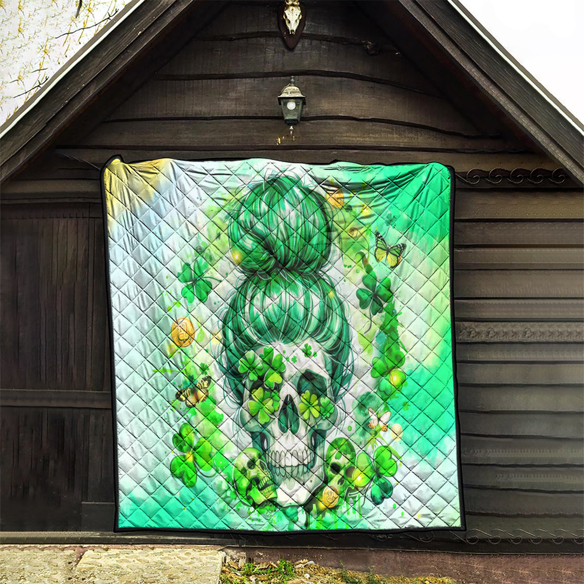 Irish Skull Quilt Oho Lucky Mama - Wonder Print Shop