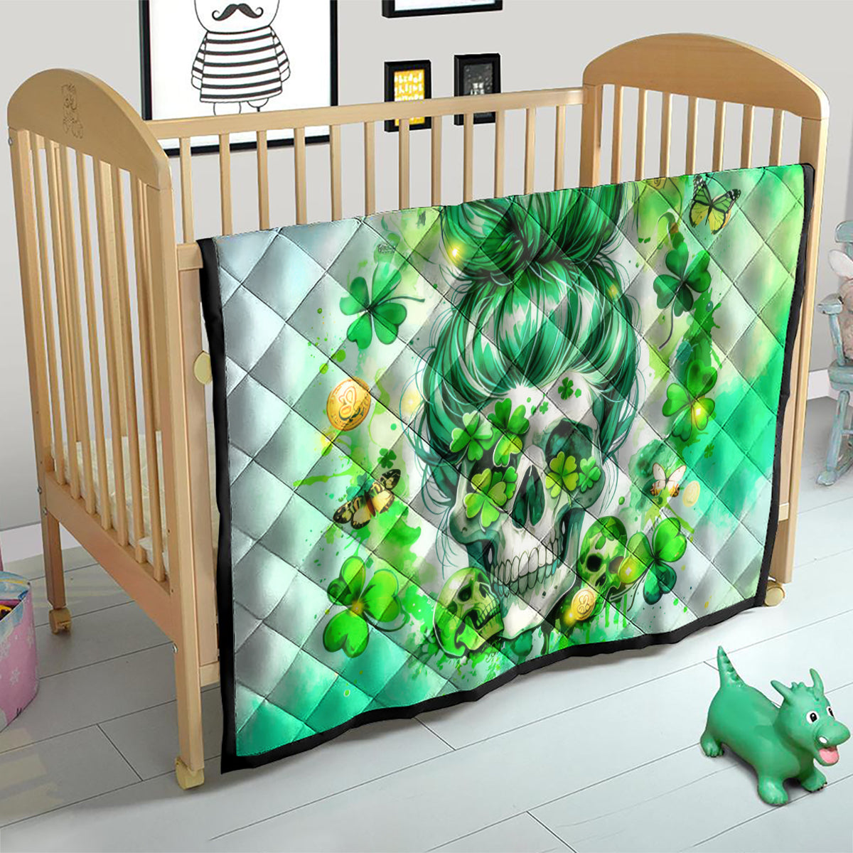 Irish Skull Quilt Oho Lucky Mama - Wonder Print Shop