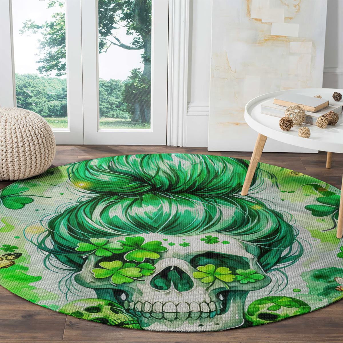 Irish Skull Round Carpet Oho Lucky Mama
