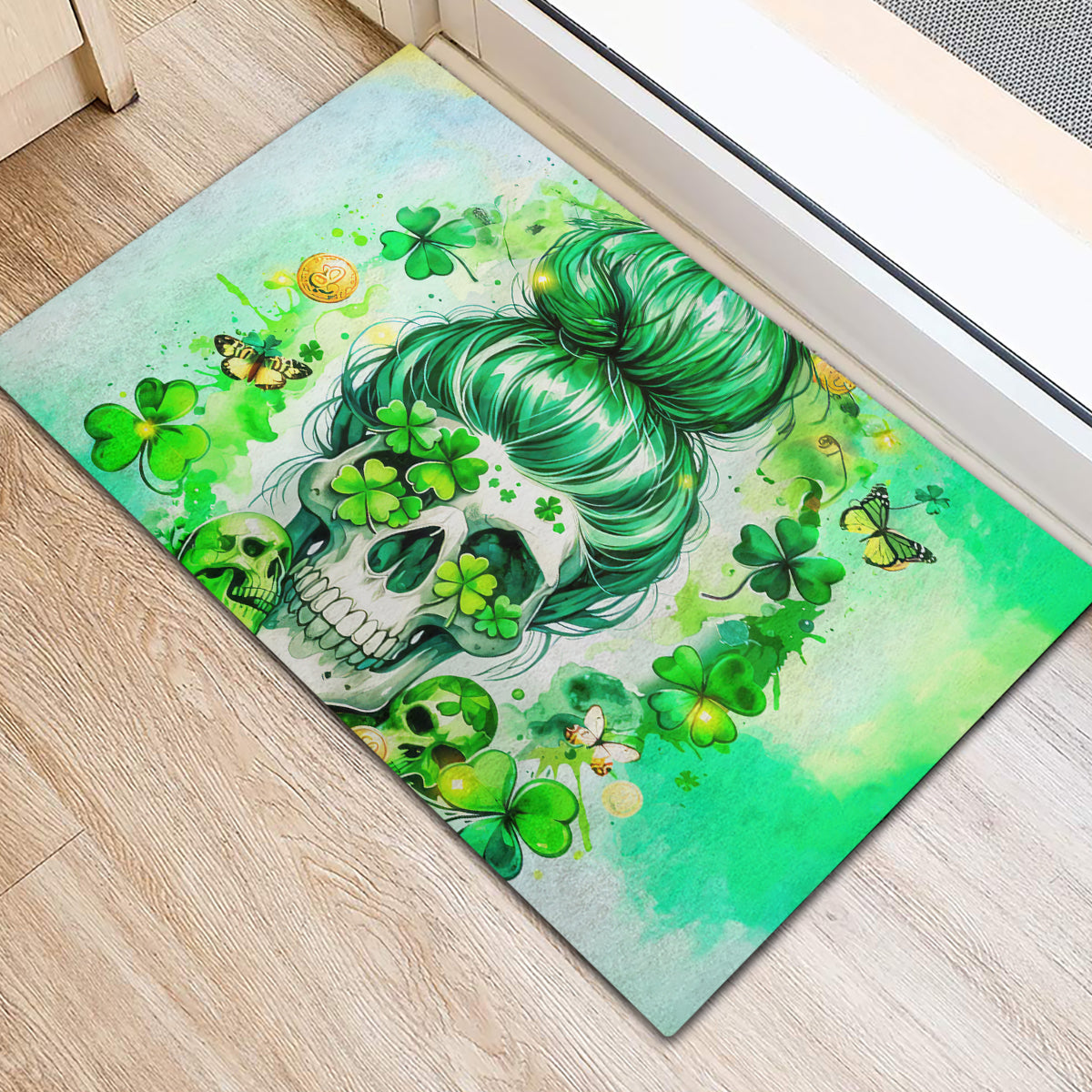 Irish Skull Rubber Doormat Oho Lucky Mama - Wonder Print Shop