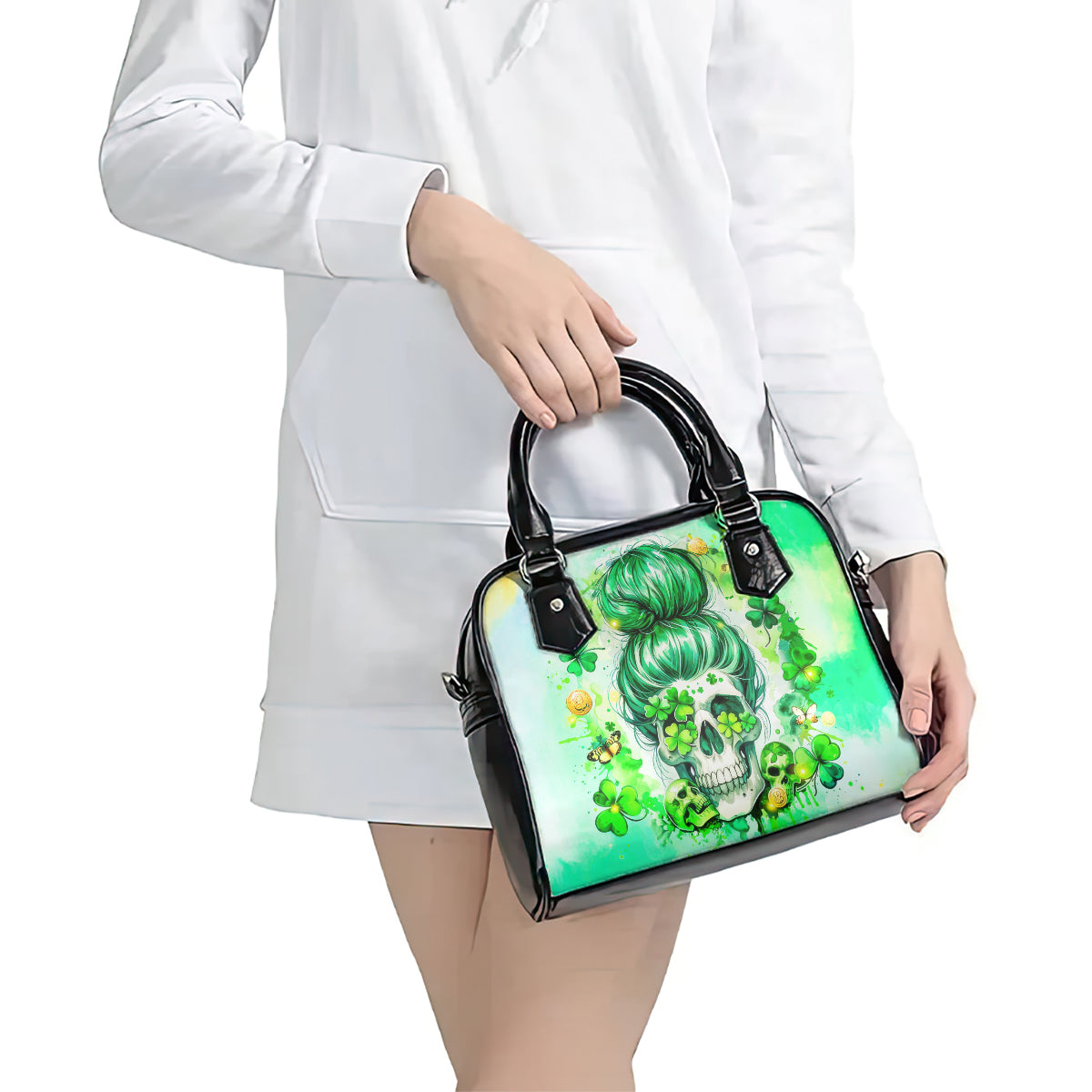 Irish Skull Shoulder Handbag Oho Lucky Mama