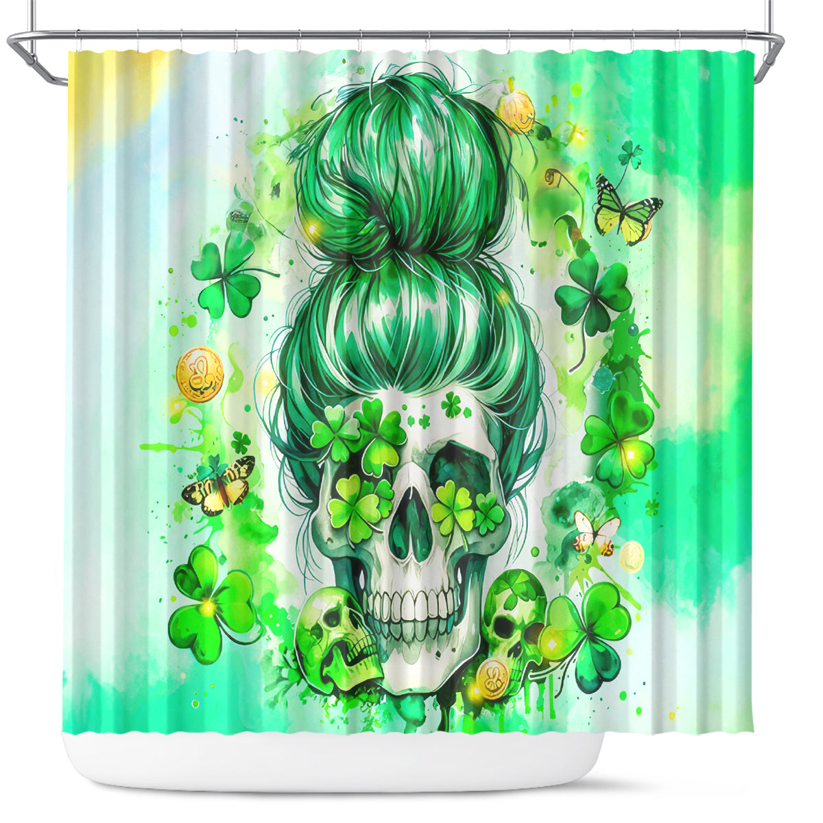 Irish Skull Shower Curtain Oho Lucky Mama