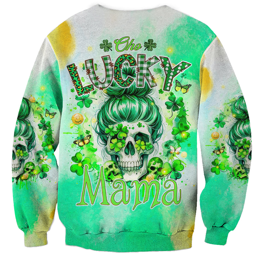 Irish Skull Sweatshirt Oho Lucky Mama - Wonder Print Shop