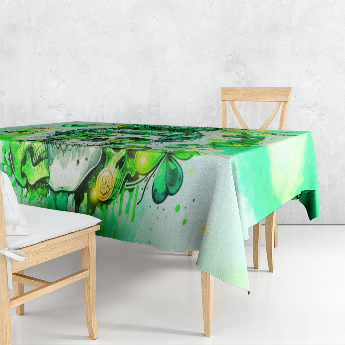 Irish Skull Tablecloth Oho Lucky Mama - Wonder Print Shop