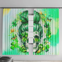 Irish Skull Window Curtain Oho Lucky Mama - Wonder Print Shop