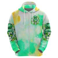 Irish Skull Zip Hoodie Oho Lucky Mama - Wonder Print Shop