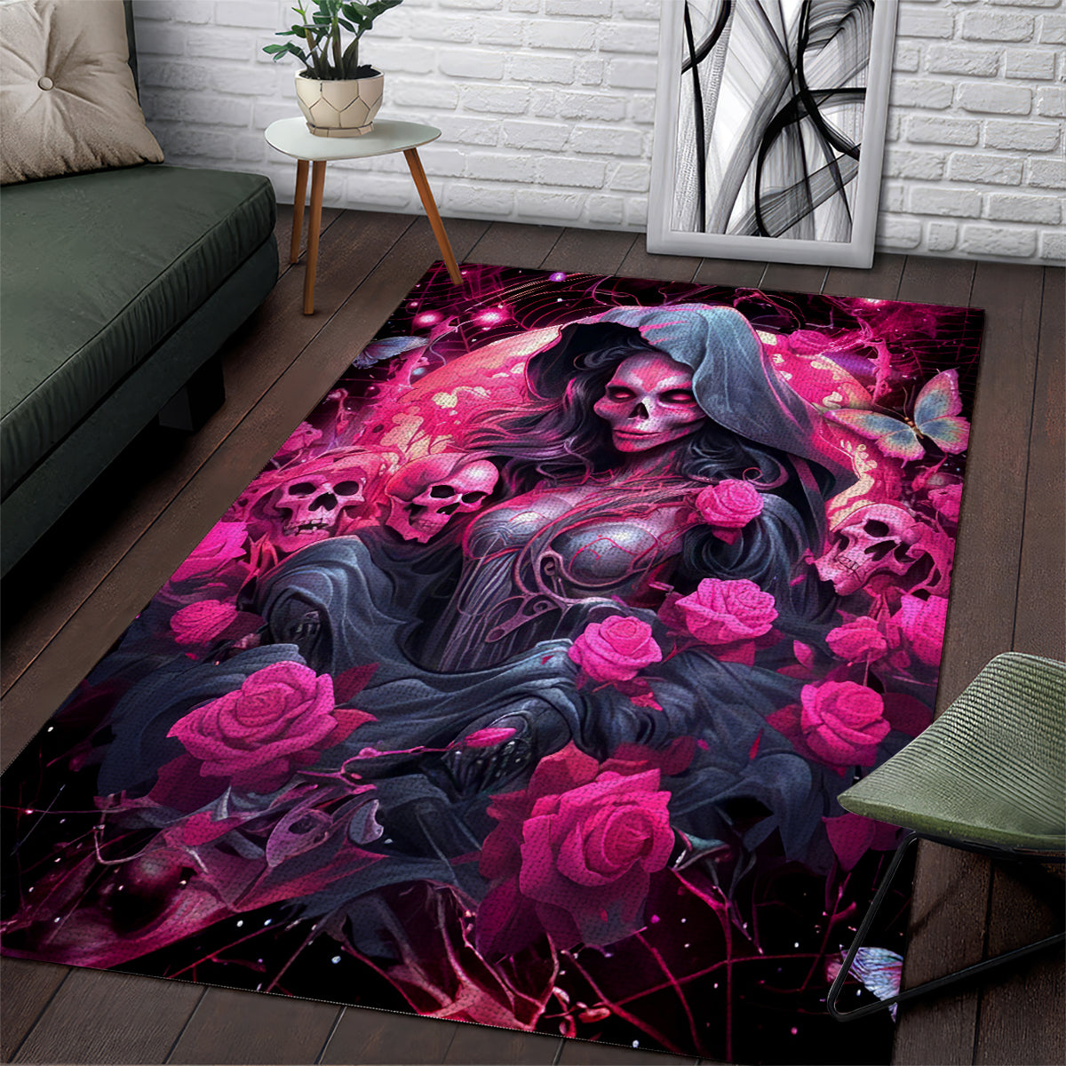 Witch Skull Area Rug They Whispered To Her You Cannot Withstand The Storm - Wonder Print Shop
