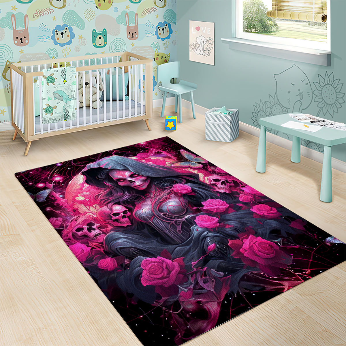 Witch Skull Area Rug They Whispered To Her You Cannot Withstand The Storm - Wonder Print Shop
