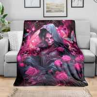 Witch Skull Blanket They Whispered To Her You Cannot Withstand The Storm