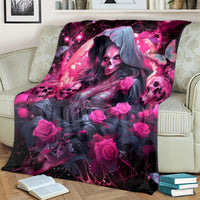Witch Skull Blanket They Whispered To Her You Cannot Withstand The Storm