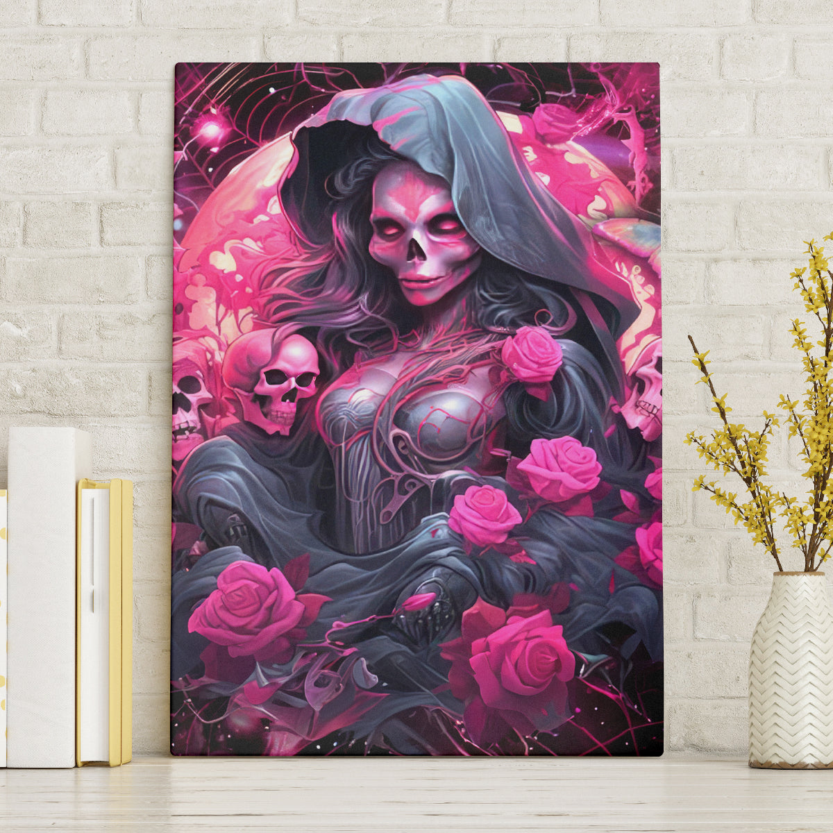 Witch Skull Canvas Wall Art They Whispered To Her You Cannot Withstand The Storm - Wonder Print Shop