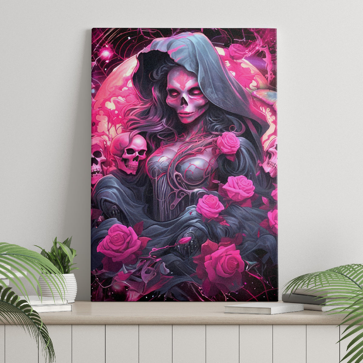 Witch Skull Canvas Wall Art They Whispered To Her You Cannot Withstand The Storm - Wonder Print Shop