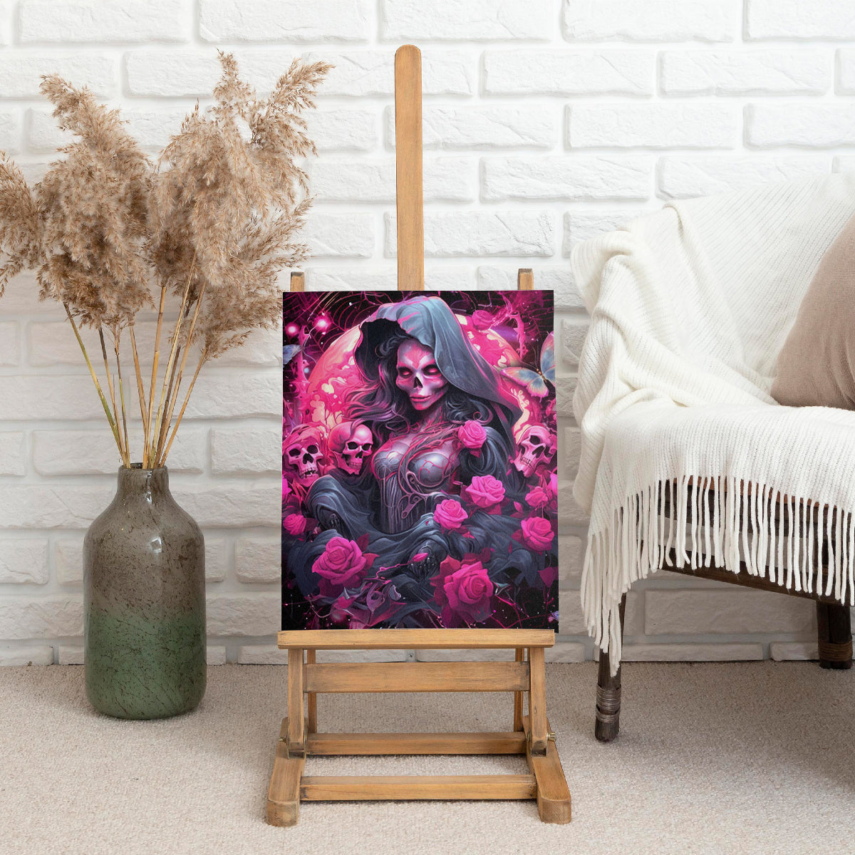Witch Skull Canvas Wall Art They Whispered To Her You Cannot Withstand The Storm - Wonder Print Shop