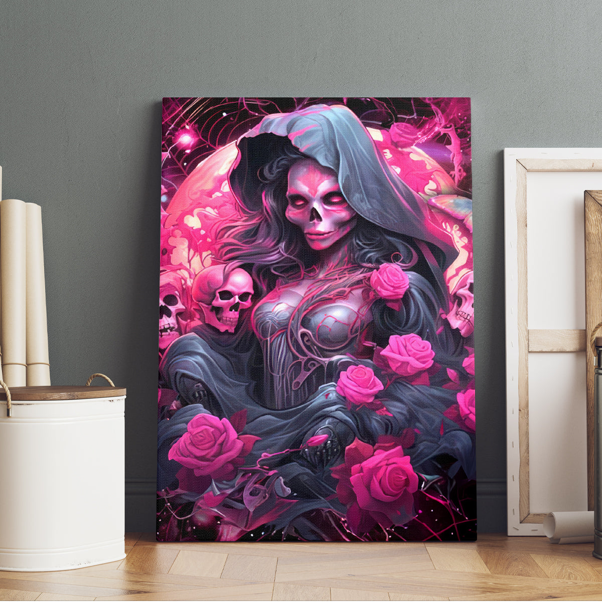Witch Skull Canvas Wall Art They Whispered To Her You Cannot Withstand The Storm - Wonder Print Shop
