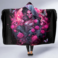 Witch Skull Hooded Blanket They Whispered To Her You Cannot Withstand The Storm