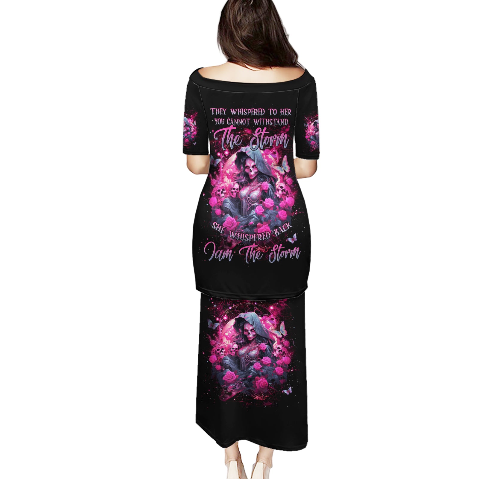 Witch Skull Puletasi They Whispered To Her You Cannot Withstand The Storm - Wonder Print Shop