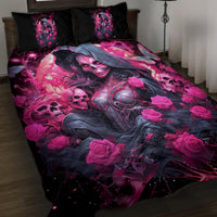 Witch Skull Quilt Bed Set They Whispered To Her You Cannot Withstand The Storm - Wonder Print Shop