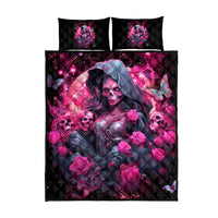 Witch Skull Quilt Bed Set They Whispered To Her You Cannot Withstand The Storm - Wonder Print Shop